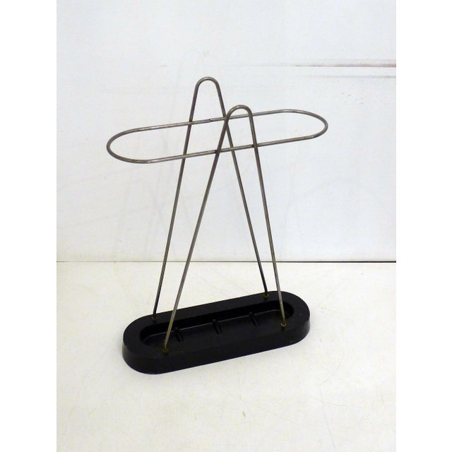 Modern Umbrella Stand in Chromed Metal and Cast Iron, 1950s For Sale - Image 14 of 14