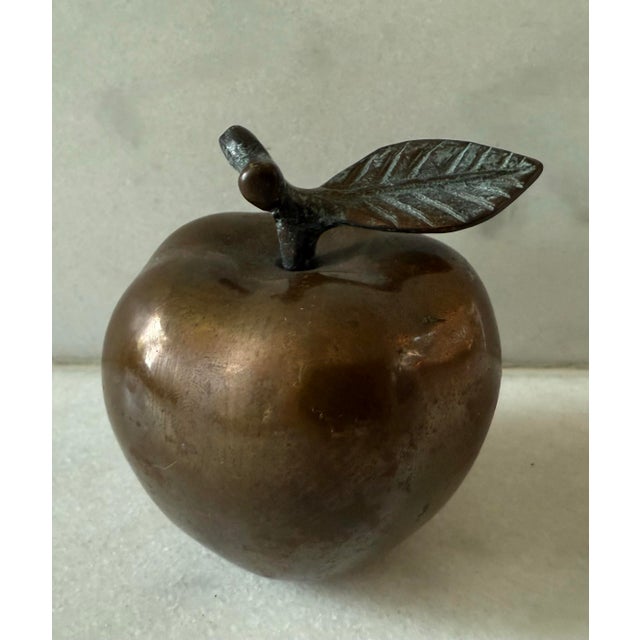 Vintage Mid Century Apple and Pear Bronze Sculptures For Sale In Austin - Image 6 of 9