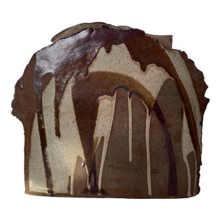 Late 20th Century Studio Pottery Drip Glaze Vase For Sale
