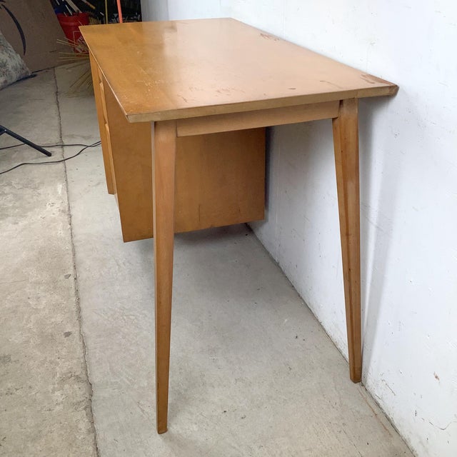 Tan Mid-Century Modern Student Desk Attributed to Baumritter For Sale - Image 8 of 12
