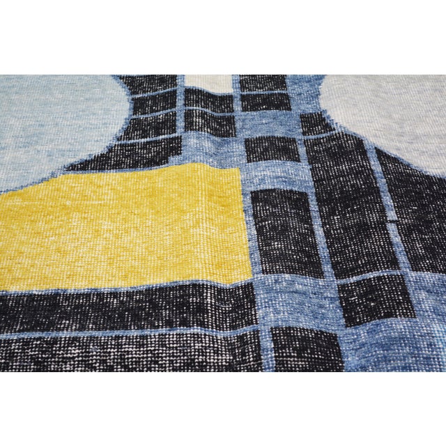 Art Deco Contemporary Indian Modern Art Deco Hand Knotted Wool Rug, 0.25 For Sale - Image 3 of 6