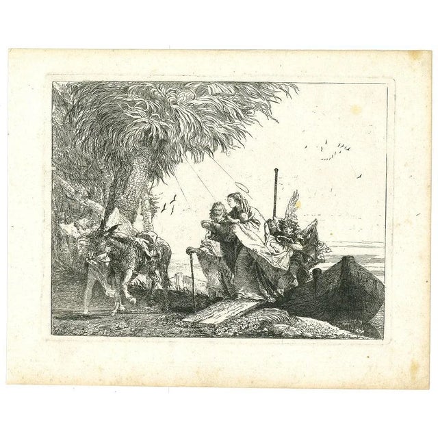 Maria viene aiutata da un angelo is an original artwork realized by giovanni domenico tiepolo (venice, 1727-1804) in 1753....