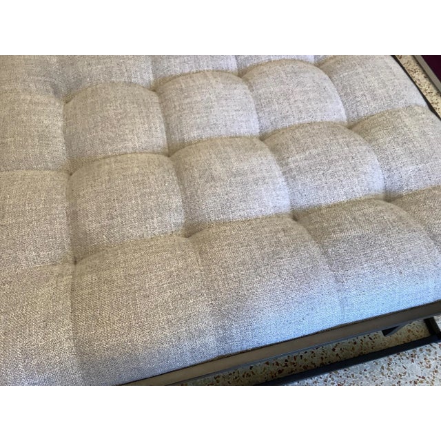 Gray Tufted Coffee Table Ottoman For Sale - Image 10 of 11