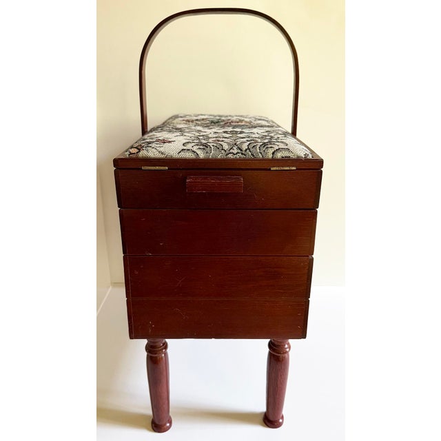 Mid-Century Modern 1970s Expandable Sewing Basket For Sale - Image 3 of 10