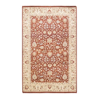 Mogul, One-of-a-Kind Hand-Knotted Area Rug in Orange, 4' 2" x 6' 5" For Sale