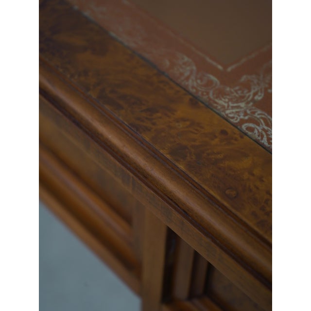 Italian Small Leather Top Walnut Writing Desk For Sale - Image 12 of 16