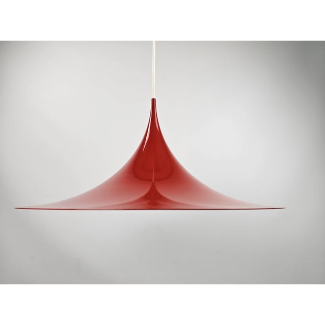 Red Red Semi Hanging Lamp by Bonderup and Thorup for Fog & Mørup, 1967 For Sale - Image 8 of 9