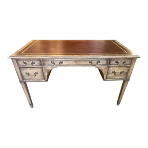 Smith & Watson Custom Made Red Tooled Leather Top Writing Desk