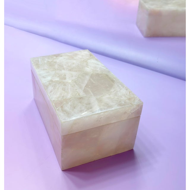 Premium Rose Quartz Large Jewelry/Accessory Box / Ships From New York For Sale In New York - Image 6 of 6