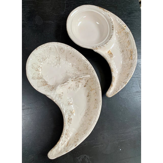 California Pottery Mid-Century California Pottery Chip & Dip Serving Trays For Sale - Image 4 of 6