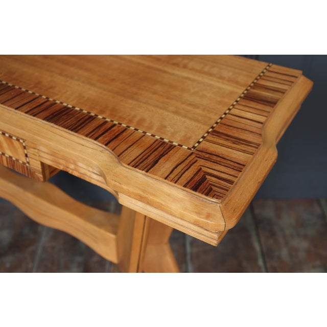 Mid-Century Italian Console Table in Chestnut and Zebrano, 1950 For Sale - Image 8 of 18