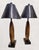 Vintage Extra Tall Organic Wood and Bone Mid Century Modern Open Oval Black Shade Table Lamps - a Pair For Sale - Image 14 of 15
