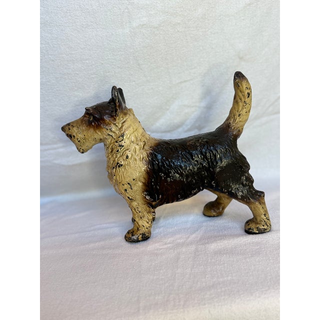 Brown 1930s Large and Heavy Brown and Tan Cast Iron Scottie Dog For Sale - Image 8 of 10