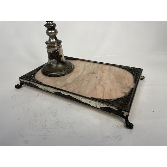 Liberty Umbrella Holder in Pink Marble and Silver Metal, 1920s For Sale - Image 10 of 15