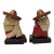 Vintage Mexican Carved Wood Sculpture Polychrome Bookends Siesta Folk Art 1950s For Sale