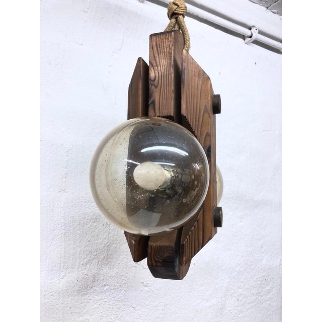Wood Pendant Lamp from Temde, 1970s For Sale - Image 7 of 9