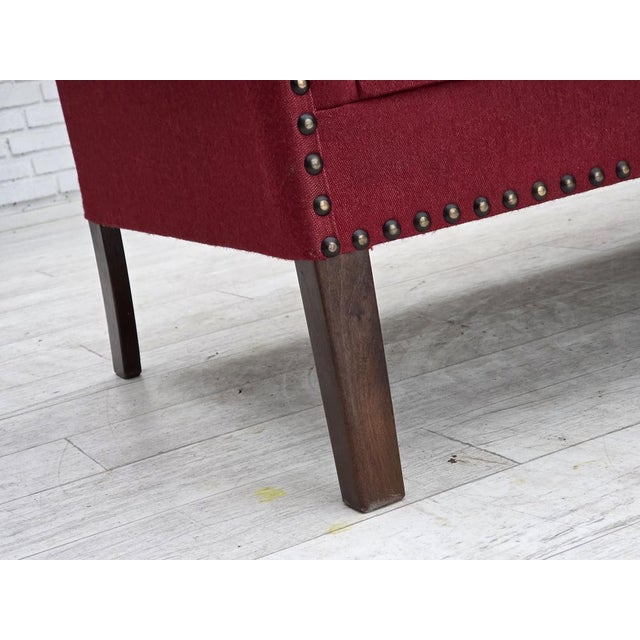 Mid-Century Modern Vintage Danish Two-Seater Sofa in Wool and Ash, 1970s For Sale - Image 3 of 17