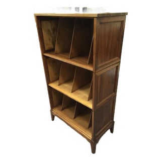 Walnut Three Tier Vinyl Storage Shelving For Sale