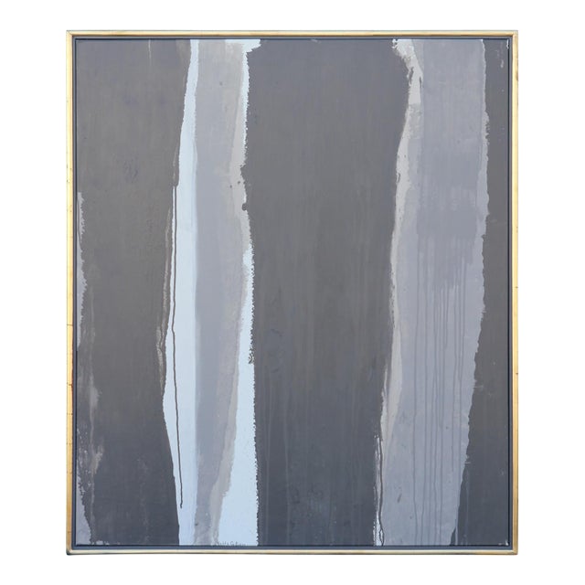 Nelda Gilliam Minimal Grey Contemporary Linear Painting, 2008 For Sale
