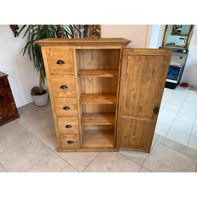 Brown Rustic Farmhouse Bread Cupboard For Sale - Image 8 of 10