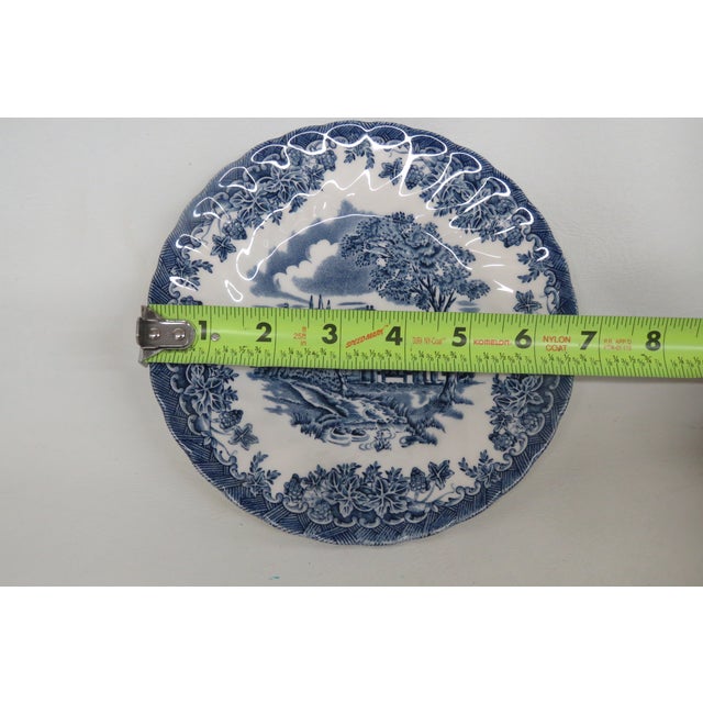 Ceramic Late 19th Century Churchill the Brook Blue White Small Plate Fine China Made in England 4805b For Sale - Image 7 of 9