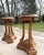 Rustic A Pair of Restoration Hardware Sculptural Pedestal Side Tables, Drinks Tables With Glass Tops For Sale - Image 3 of 18
