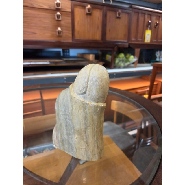 Abstract 1970s Navajo Carved Ralph SuZO Soapstone With Turquoise Embellishments Native American Indian For Sale - Image 3 of 7