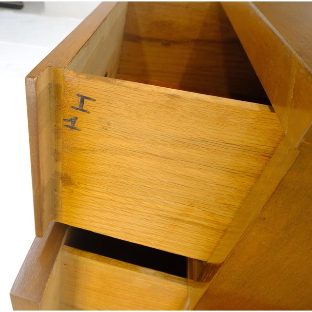 American Mid Century Modern Light Birch 9 Drawers 63” Long Dresser MINT For Sale - Image 11 of 14