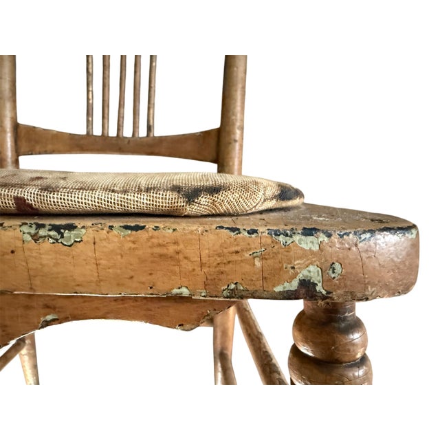 Charming Antique Spindle-Back Chair With Exceptional Aged Patina For Sale - Image 11 of 15