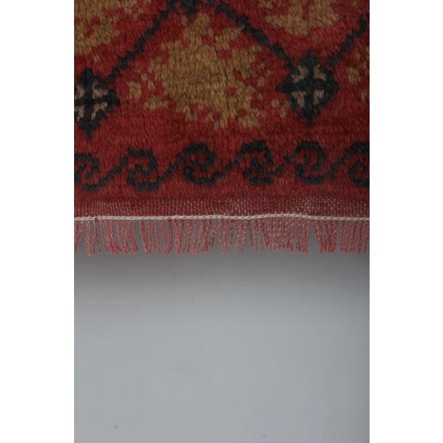 Turkish Karapinar Red Tulu Rug 4'3" X 5'7" For Sale - Image 9 of 12