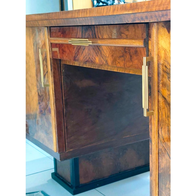 Vintage Burl Walnut Desk, 1930s For Sale - Image 9 of 17