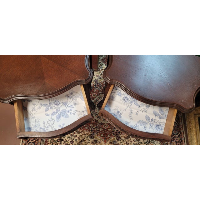 Pair 1920s Swan Leg Carved End Tables For Sale - Image 11 of 15