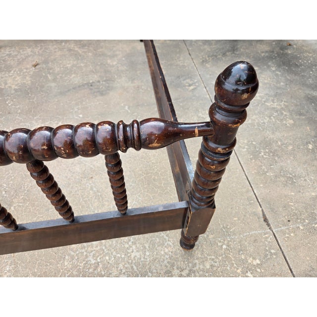 Coffee 1920s Victorian Era Walnut Jenny Lind Style Bed Frame For Sale - Image 8 of 9