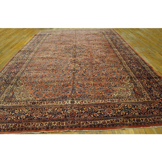 Antique Kashan - Dabir rug, Size: 9'11"x15'4".