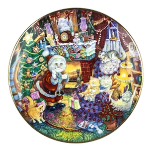 Vintage Signed Plate for Christmas “Not a Creature Was Purring”