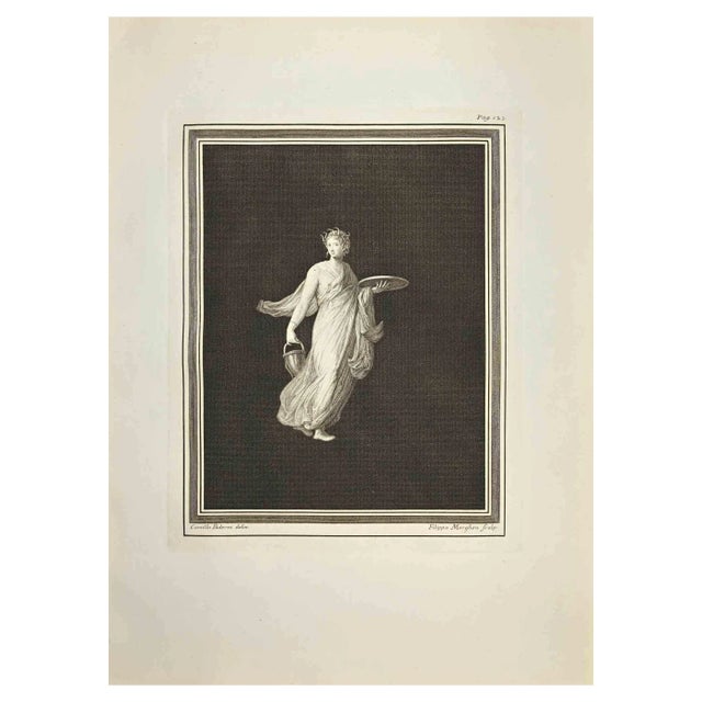 Filippo Morghen, Cernophores Dancer with Basket, Plat, Etching, 18th Century For Sale