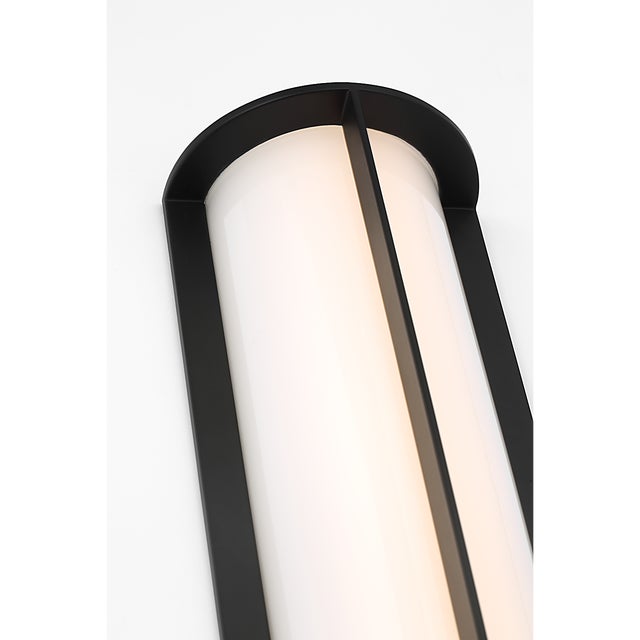 Visual Comfort Barbara Barry for Visual Comfort Signature Phinn 18" Linear Bath Sconce in Modern Iron with White Glass For Sale - Image 4 of 9