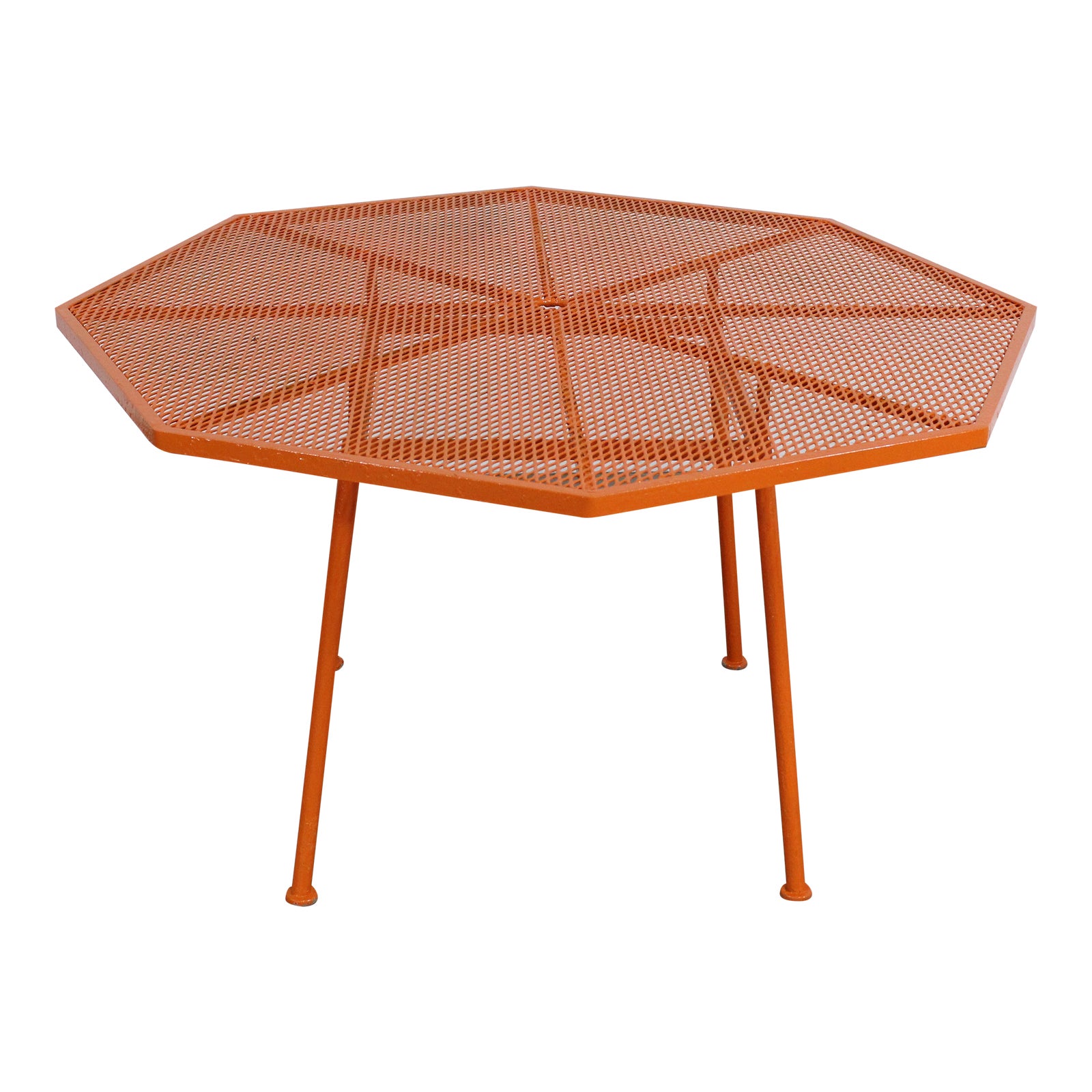 MidCentury Outdoor Iron Woodard Sculptura Octagonal Dining Table