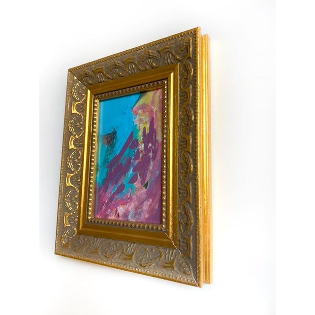 "Dahlia Garden" Set of Two Mini Paintings by Jessalin Beutler For Sale - Image 4 of 7