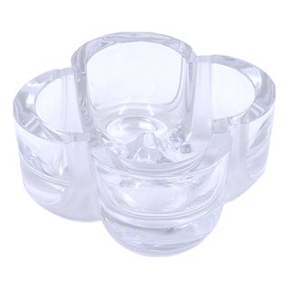 Crystal France Trinket Tray in Clear and Frosted Glass from Daum, 1980 For Sale