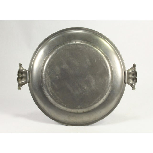 Gray 1900's Pewter Jugendstil Plate With Handles / Serving Dish GSK Fein Zinn For Sale - Image 8 of 11