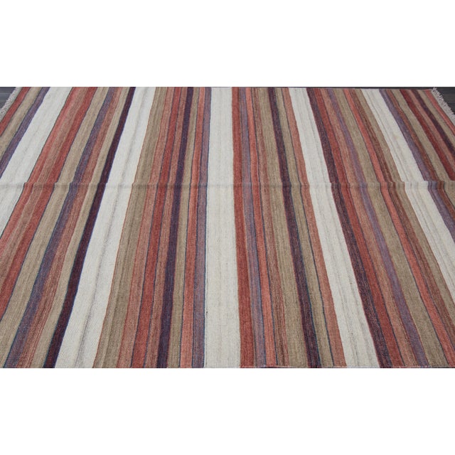 Contemporary 21st Century Modern Kilim Rug, 5'8" X 8'1" For Sale - Image 3 of 7