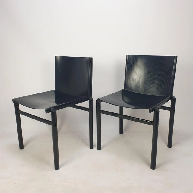 Mid-Century Modern Set of Dining Chairs attributed to Afra & Tobia Scarpa, Italy, 1970s For Sale - Image 3 of 13