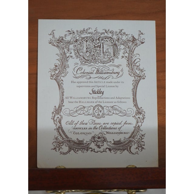 1990s Stickley Colonial Williamsburg Wa-1059 Mahogany 3 Drawer Console Table For Sale - Image 17 of 18