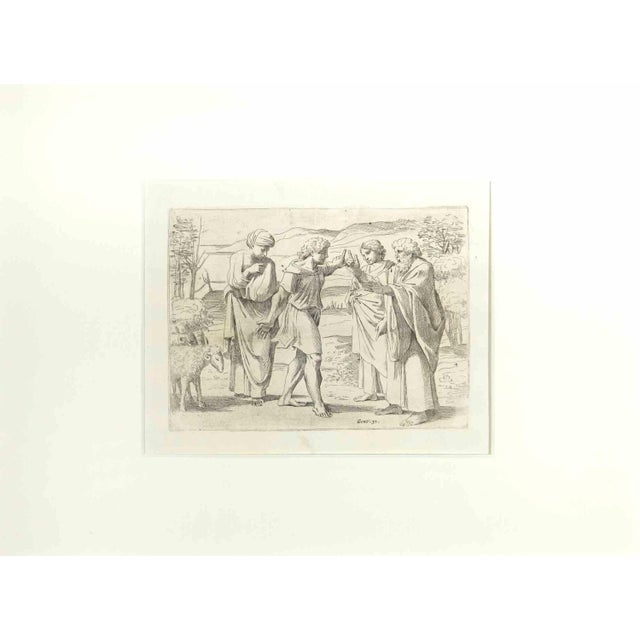 Giovanni Lanfranco, Genesis 31, Old Testament Story, Etching, 1607 For Sale - Image 3 of 3