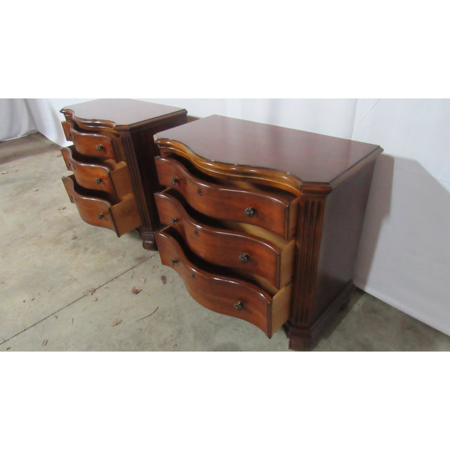 1980s Pair Designer Cherry Ethan Allen Nightstands Bachelors Chests Tuscany For Sale - Image 9 of 11