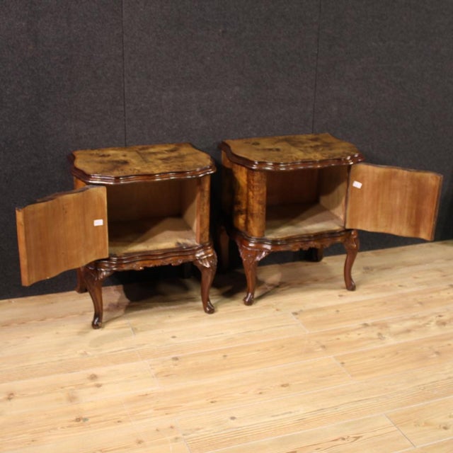 Brown Vintage Italian Nightstands, 1950, Set of 2 For Sale - Image 8 of 12