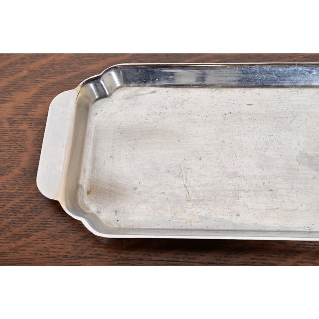 Metal Chase Antique Art Deco Chrome-Plated Serving Tray, Circa 1930s For Sale - Image 7 of 11