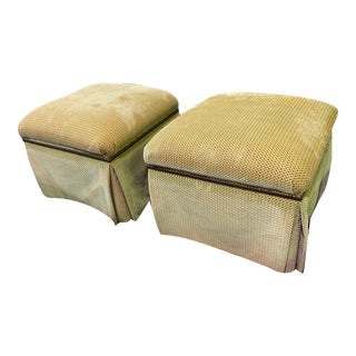 1990s Gold Ottomans - Set of 2 For Sale