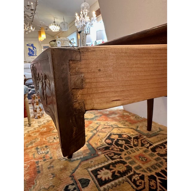Italian Vintage Fruitwood Game Table With Beautiful Carving For Sale - Image 4 of 12